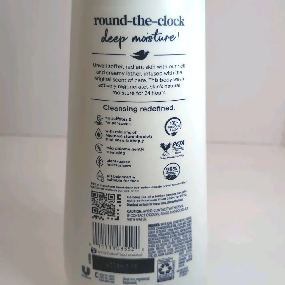 Dove Deep Moisture all day lotion for soft skin, 24hr Body Wash, 23 fl oz New